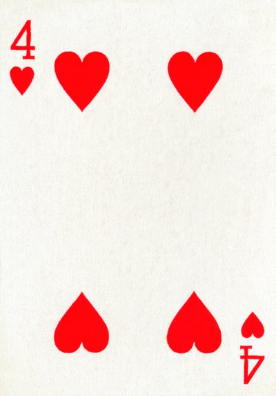 4 der Herzen aus einem Kartenspiel von Goodall & Son Ltd. von Unbekannt