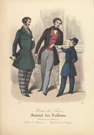 892 aus Modes de Paris, Journal des Tailleurs, 1848 von Unbekannt