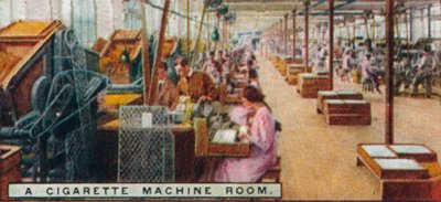 Ein Zigarettenmaschinenraum, 1926 von Unbekannt