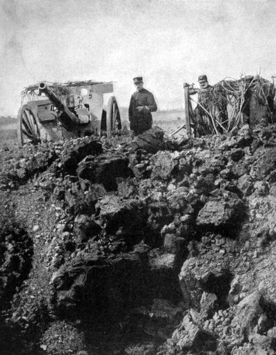 Eine französische Batterie der 75. hat eine knappe Flucht, Erster Weltkrieg, 1915 von Unbekannt