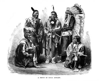 Eine Gruppe von Sioux-Indianern, 1872 von Unbekannt