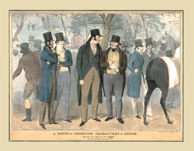 Eine Gruppe von Sportcharakteren in Epsom, um 1832 von Unbekannt