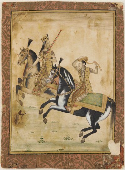 Ein Prinz und eine Prinzessin zu Pferd von Unbekannt