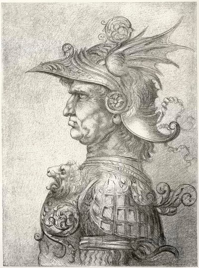 Büste eines Kriegers im Profil, 1882 von Unbekannt