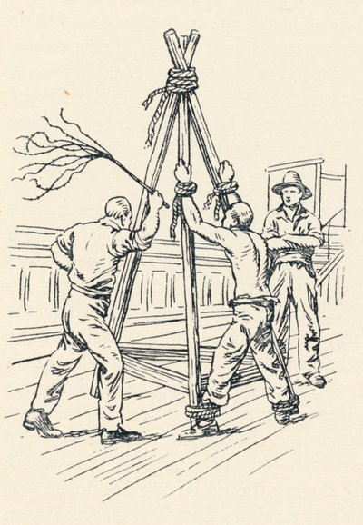 Ein Sträfling wird mit einer Katze-o-neun-Schwänzen ausgepeitscht, 1834, 1984 von Unbekannt