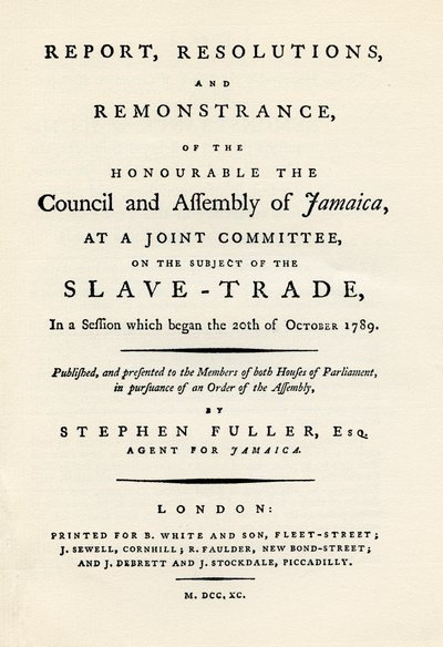 Eine Ermahnung zum Thema Sklavenhandel, 1789 1965 von Unbekannt