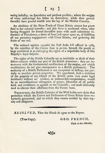 Eine Ermahnung zum Thema Sklavenhandel, 1789, 1965 von Unbekannt