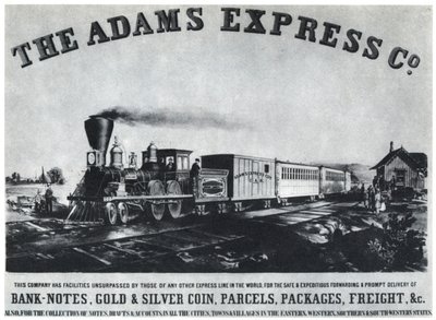 Werbung der Adams Express Company, ca. 1860er 1954 von Unbekannt