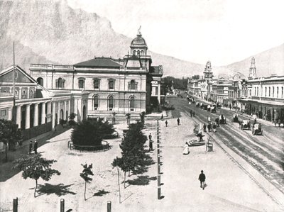 Adderley Street, mit der Commercial Exchange und der Standard Bank, Kapstadt, Südafrika, 1895 von Unbekannt