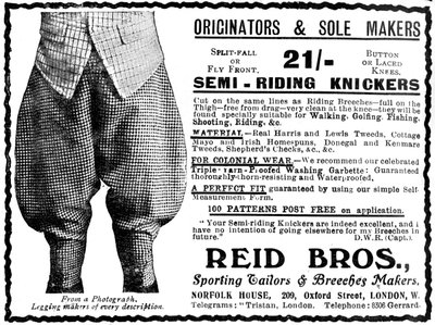 Anzeige für Reid Bros, Sportbekleidung & Breeches Hersteller von Unbekannt