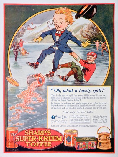 Werbung für Sharps Super-Kreem Toffee, 1923 von Unbekannt
