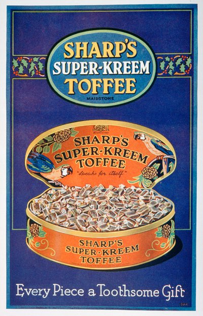 Werbung für Sharps Super-Kreem Toffee, 1928 von Unbekannt