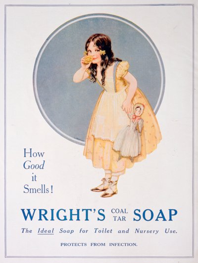 Werbung für Wrights Kohleteerseife, 1923 von Unbekannt