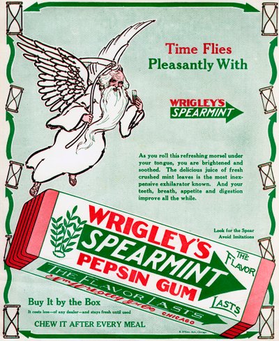Werbung für Wrigleys Spearmint Pepsin Gum von Unbekannt