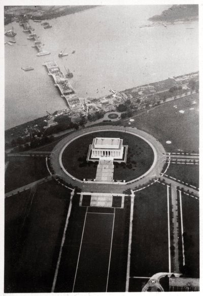 Luftaufnahme des Lincoln Memorial, Washington DC, USA, von einem Zeppelin, 1928-1933 von Unbekannt