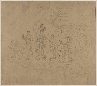 Album mit daoistischen und buddhistischen Themen: Prozession daoistischer Gottheiten: Blatt 10, 1200er von Unbekannt