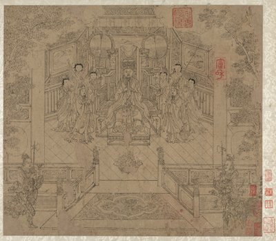 Album mit daoistischen und buddhistischen Themen: Prozession der daoistischen Gottheiten: Blatt 1, 1200er Jahre von Unbekannt