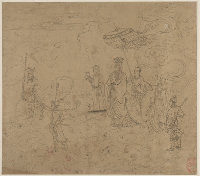 Album mit daoistischen und buddhistischen Themen: Prozession daoistischer Gottheiten: Blatt 8, 1200er von Unbekannt