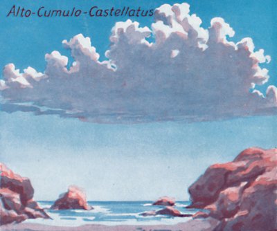 Alto-Cumulo-Castellatus - Ein Dutzend der wichtigsten Wolkenformen am Himmel, 1935 von Unbekannt