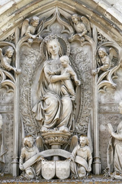 Tympanon der Schlosskapelle Amboise: Jungfrau und Kind, Amboise, Frankreich von Unbekannt