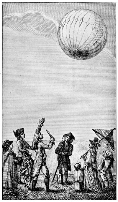 Aufstieg eines Montgolfière-Ballons von Unbekannt