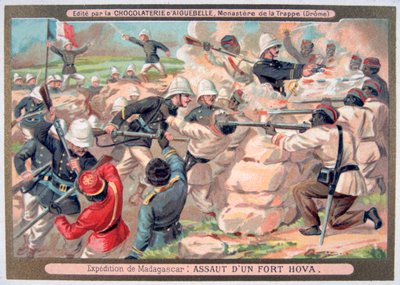 Angriff auf ein Hova-Fort, Madagaskar, 1883-1896 von Unbekannt
