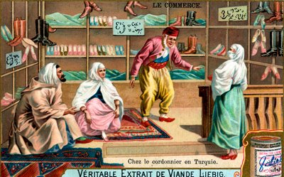 Bei einem Schuhmacher in der Türkei, ca. 1900 von Unbekannt
