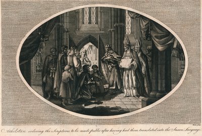 Athelstan befiehlt die Veröffentlichung der ins Angelsächsische übersetzten Schriften, 930er Jahre von Unbekannt