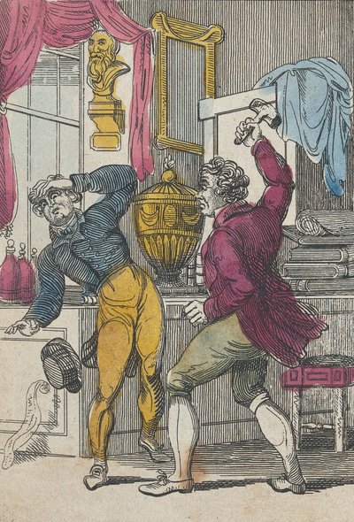 Auktionator & Anwalt, Auktionator schlägt ein schlechtes Los zu, frühes 19. Jahrhundert von Unbekannt