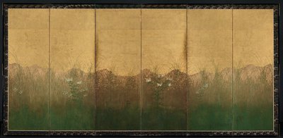 Herbstabend mit Vollmond auf der Musashino-Ebene, frühe 1600er von Unbekannt