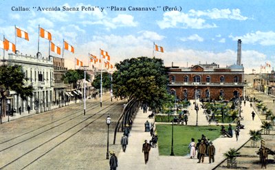 Avenida Saenz Pena und Plaza Casanave, Callao, Peru von Unbekannt