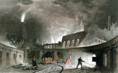 Bank von Öfen, Lymington Iron Works, Tyneside, England, 1835 von Unbekannt