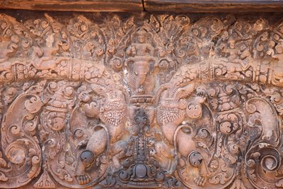 Banteay Srei Tempel in Angkor, Kambodscha. Aufwendig geschnitzt, Siem Reap, Kambodscha von Unbekannt
