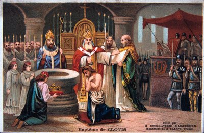 Taufe von Chlodwig, 496 n. Chr., 19. Jahrhundert von Unbekannt