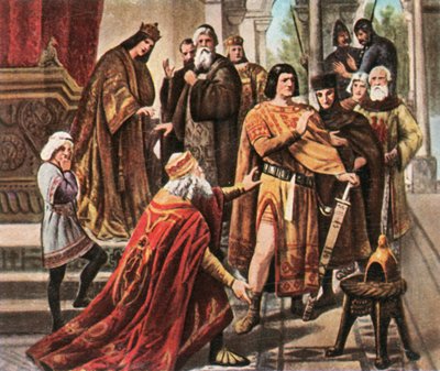 Barbarossa bittet Heinrich den Löwen um Hilfe, 1176, 1936 von Unbekannt