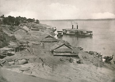 Bhamo - Irrawaddy Flotilla Postdampfer am Ghat, 1900 von Unbekannt