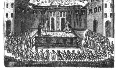 Segen des russischen Neujahrs von Georg Adam Schleissing Derer beyden Czaaren in Reussland Iwan und Peter Alexewiz, 1693 von Unbekannt