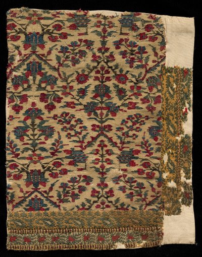 Randfragment eines Schals, späte 1700er - frühe 1800er Jahre von Unbekannt