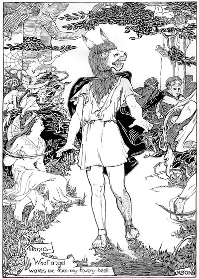 Zettel in einer Szene aus William Shakespeares Ein Sommernachtstraum, 1898 von Unbekannt