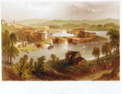Bristol von der Rownham-Fähre, 1841 von Unbekannt