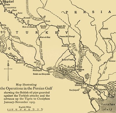 Britische Ölpipeline im Nahen Osten, Erster Weltkrieg, 1915, ca. 1920 von Unbekannt