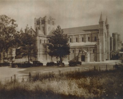 Buckfast Abbey Kirche, Nordansicht, spätes 19. - frühes 20. Jahrhundert von Unbekannt