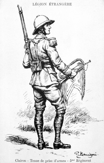 Hornist, 5. Regiment der Französischen Fremdenlegion, 20. Jahrhundert von Unbekannt