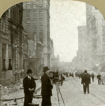 California St., Blick nach vorne zum Fährterminal - Bankviertel, 1906 von Unbekannt
