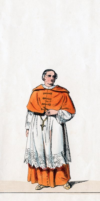 Kardinal Wolsey, Kostümdesign für Shakespeares Stück, Heinrich VIII, 19. Jahrhundert von Unbekannt