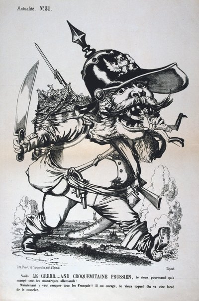 Karikatur von Wilhelm I. von Preußen, Deutsch-Französischer Krieg, 1870-1871 von Unbekannt