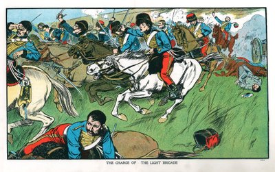 Angriff der Leichten Brigade bei Balaklawa, Krimkrieg, 25. Oktober 1854, frühes 20. Jahrhundert von Unbekannt