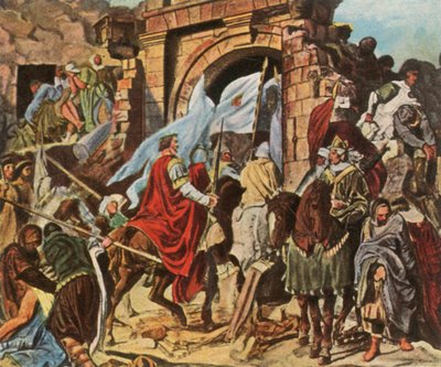 Karl der Große betritt Pavia von Unbekannt
