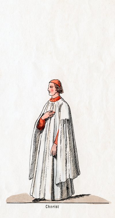 Chorist, Kostümentwurf für Shakespeares Stück, Heinrich VIII von Unbekannt