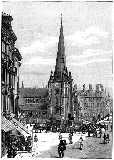 Kirche St. Martin in the Bull Ring, Birmingham, West Midlands, 1887 von Unbekannt